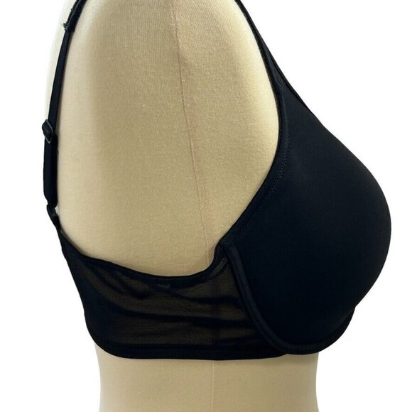 Breezies Womens Padded Bra Size 36D Solid Black Adjustable Strap Wired - Picture 2 of 16